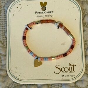 Scout 14k Gold Dipped Rhodonite Bracelet